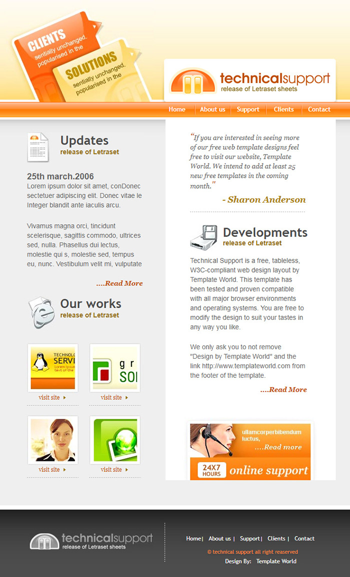 Free Technicalsupport Website Template