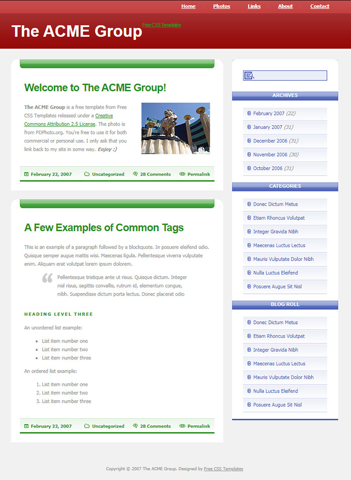Free The ACME Group Website Template