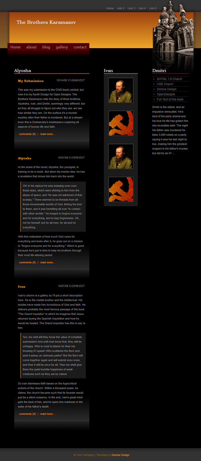 Free The Brothers Karamazov Website Template
