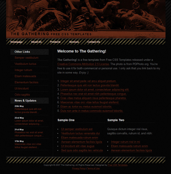 Free The Gathering Website Template
