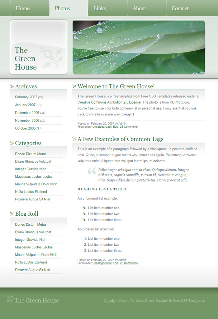 Free The Green House Website Template - Free Website Templates, HTML5 ...
