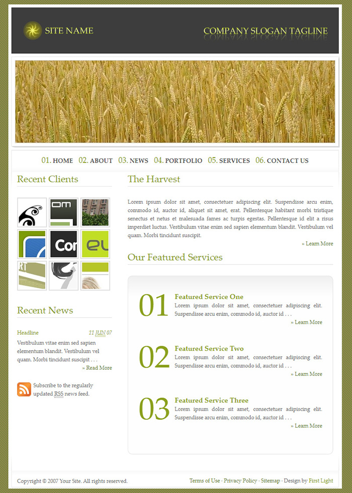 Free The Harvest Website Template