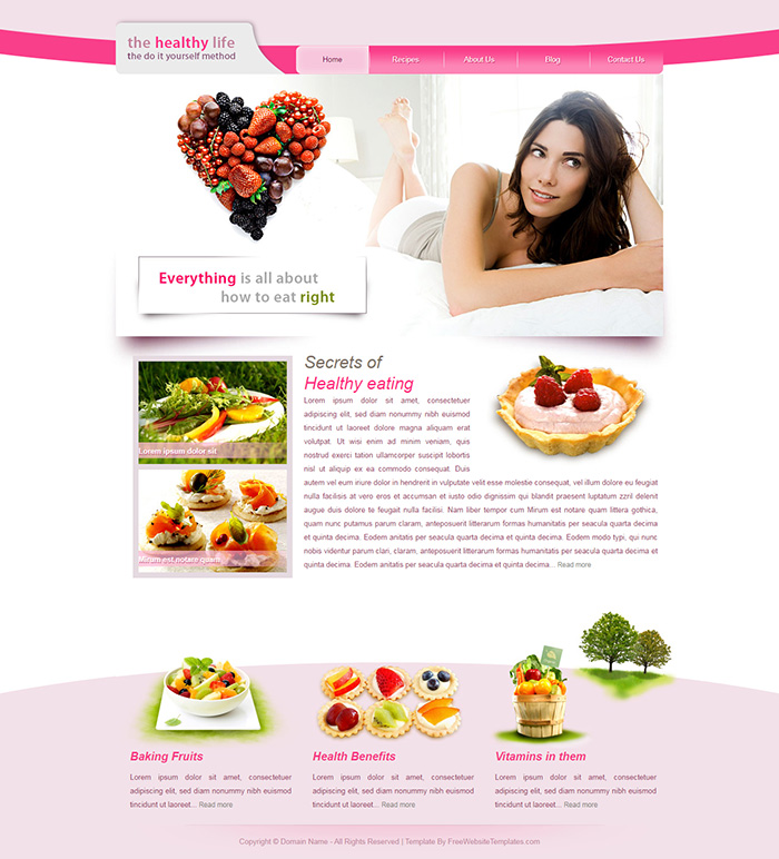 Free The Healthy Life Website Template