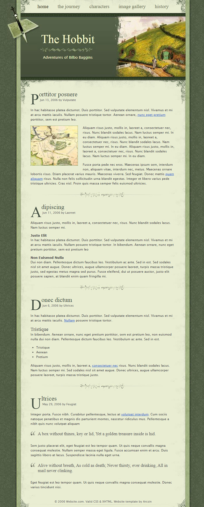 Free The Hobbit Website Template