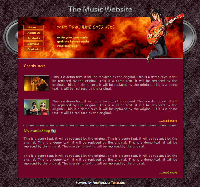 Free The Music Website Website Template