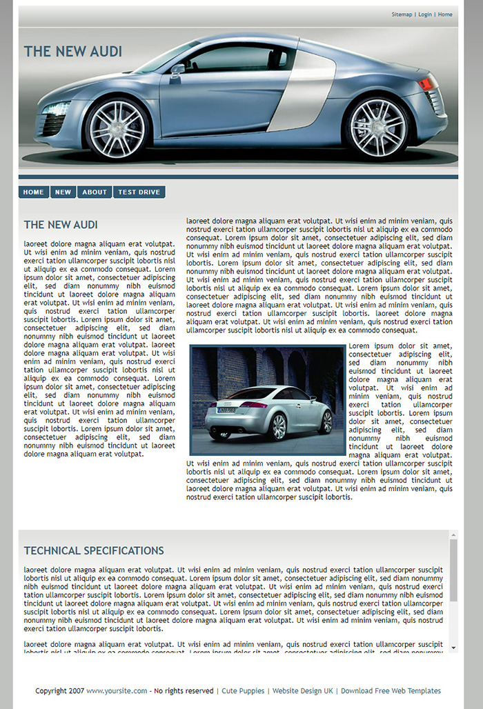Free The New Audi Website Template