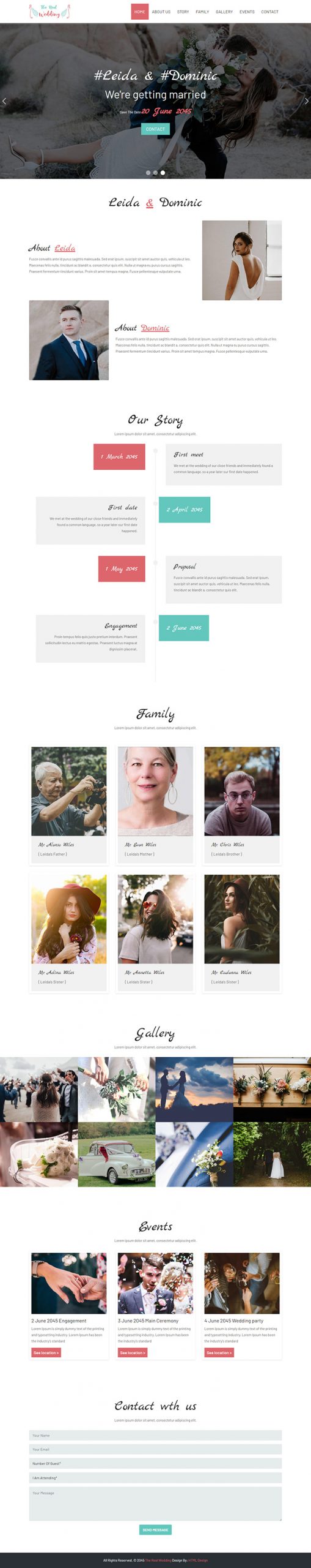 Free The Real Wedding Website Template