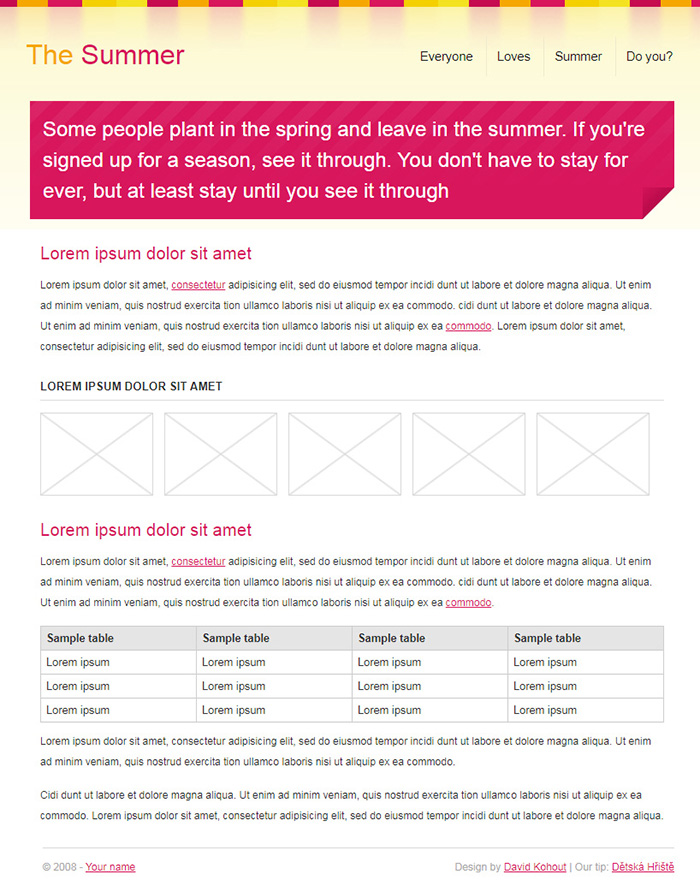 Free The Summer Website Template