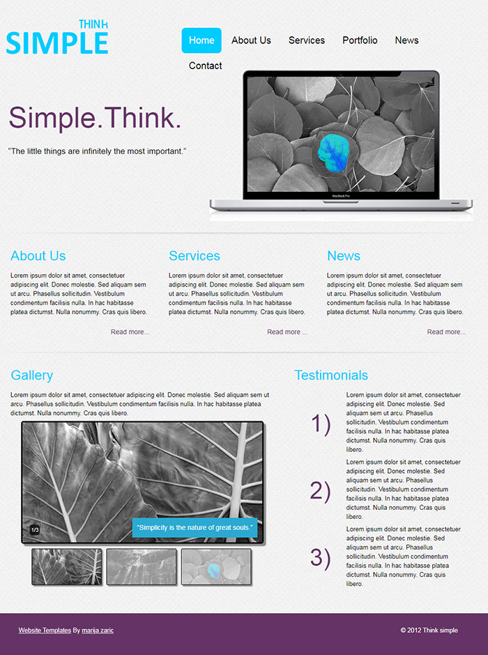 Free Think Simple Website Template