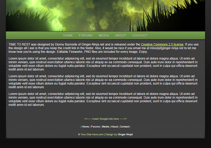 Free Time to Rest Website Template