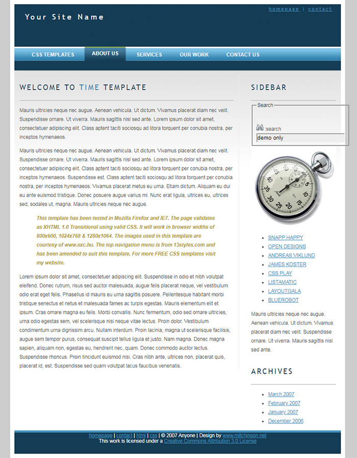 Free Time site Template Free site Templates, HTML5 & CSS Templates & Open Source Templates