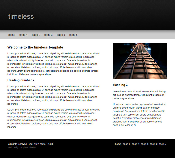 Free Timeless Website Template