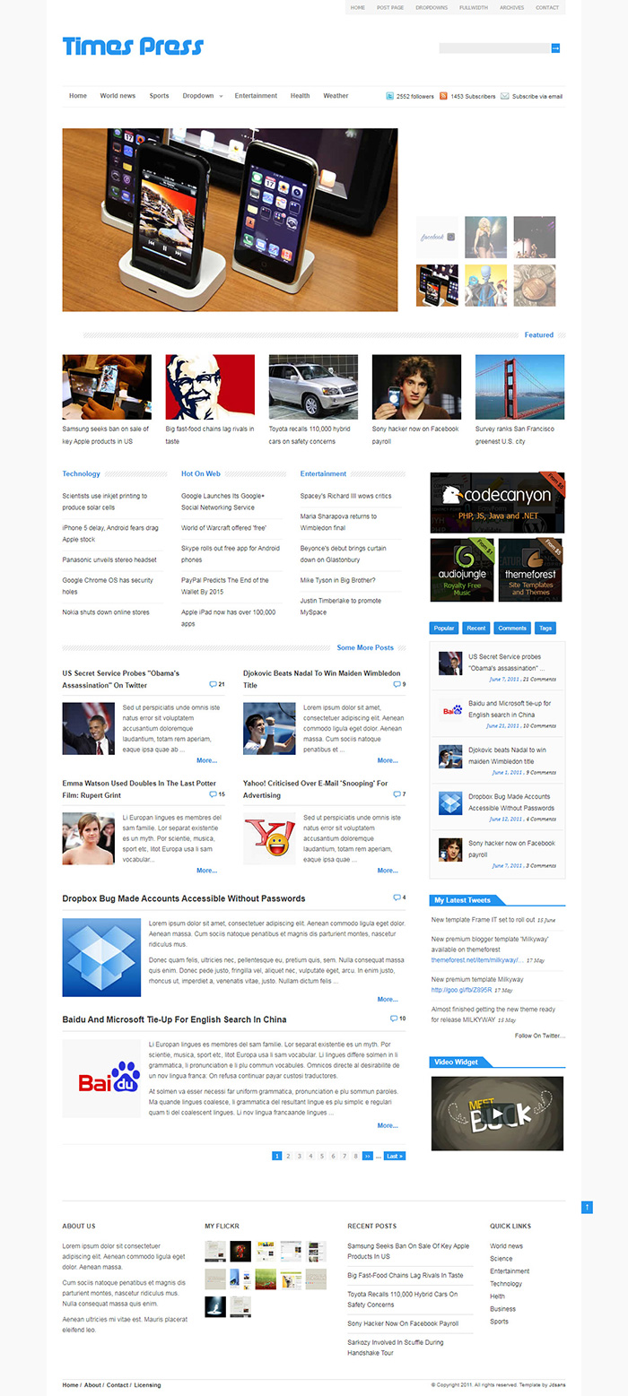 Free Times Press Website Template