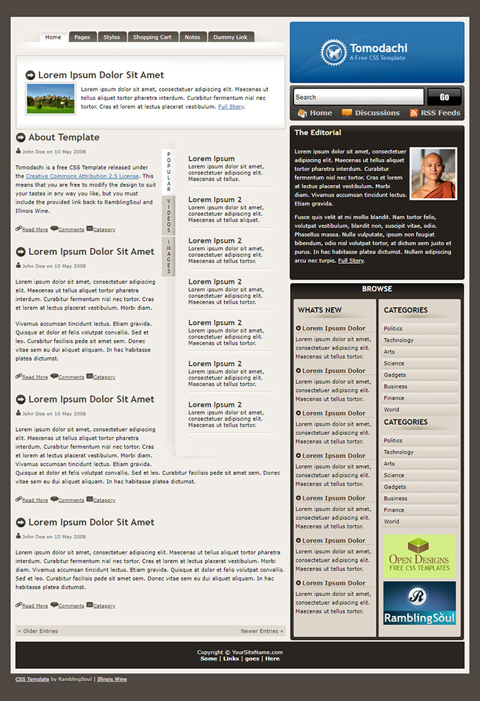 Free Tomodachi Website Template