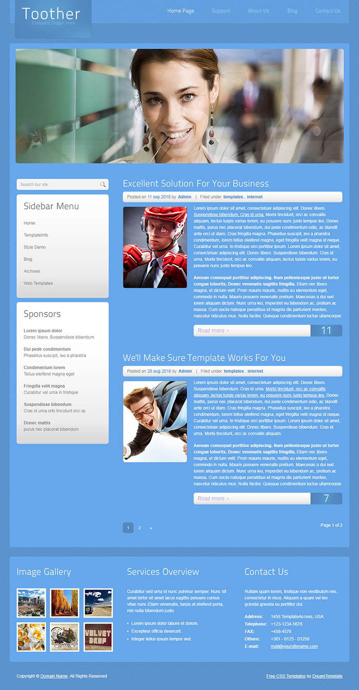 Free Toother Website Template