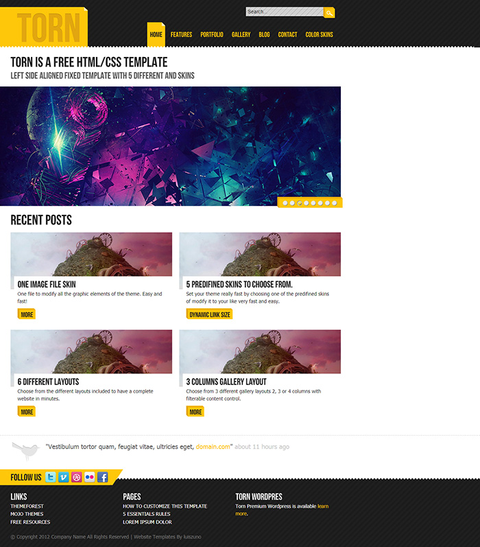 Free Torn Website Template