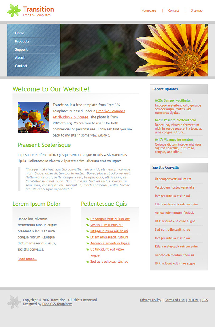 Free Transition Website Template - Free Website Templates, HTML5 & CSS ...