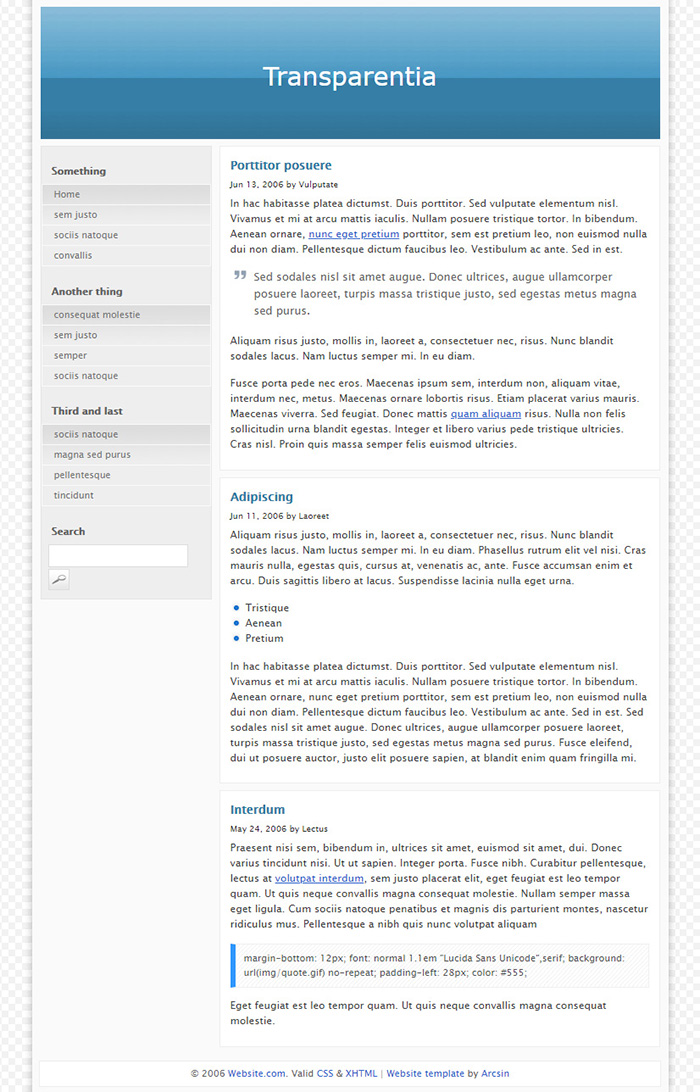 Free Transparentia Website Template