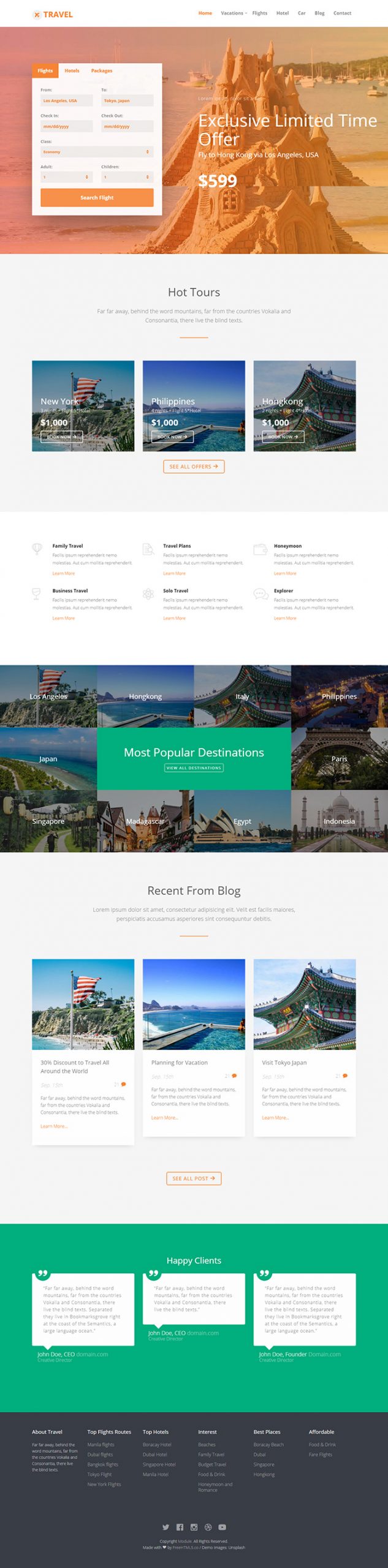 Free Travel Website Template