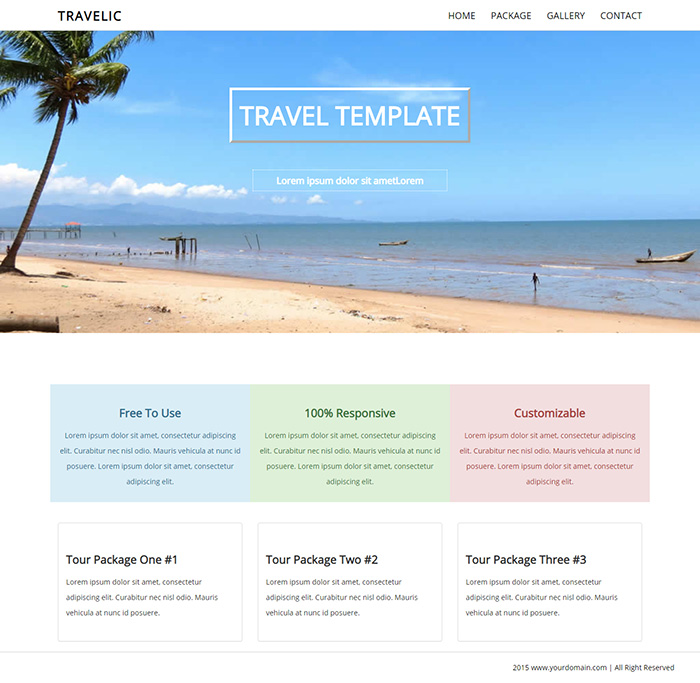 Free Travelic Website Template