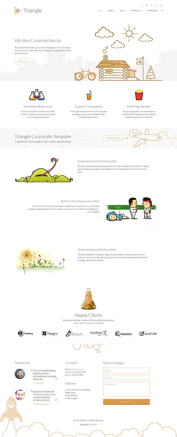 Free Triangle Website Template