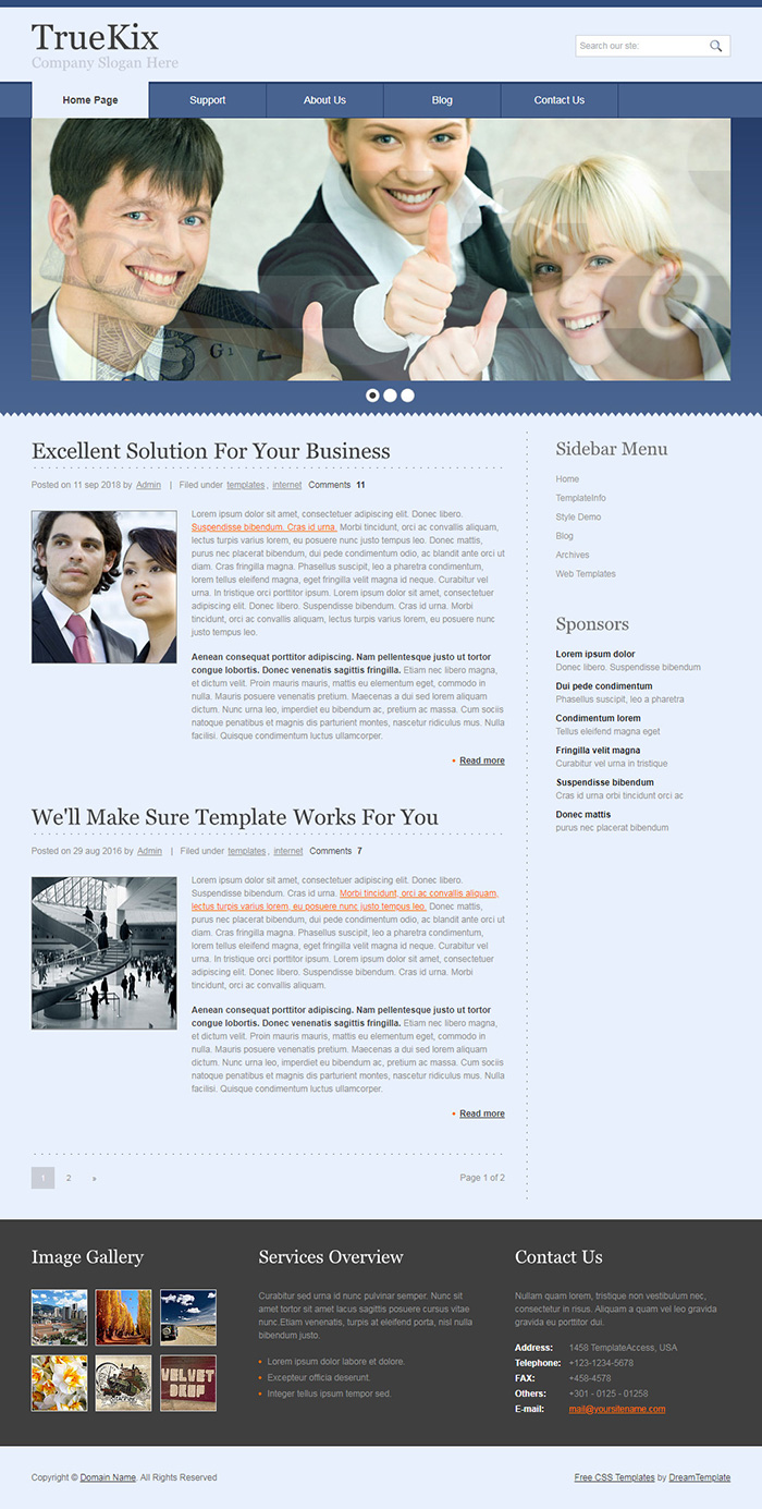 Free TrueKix Website Template