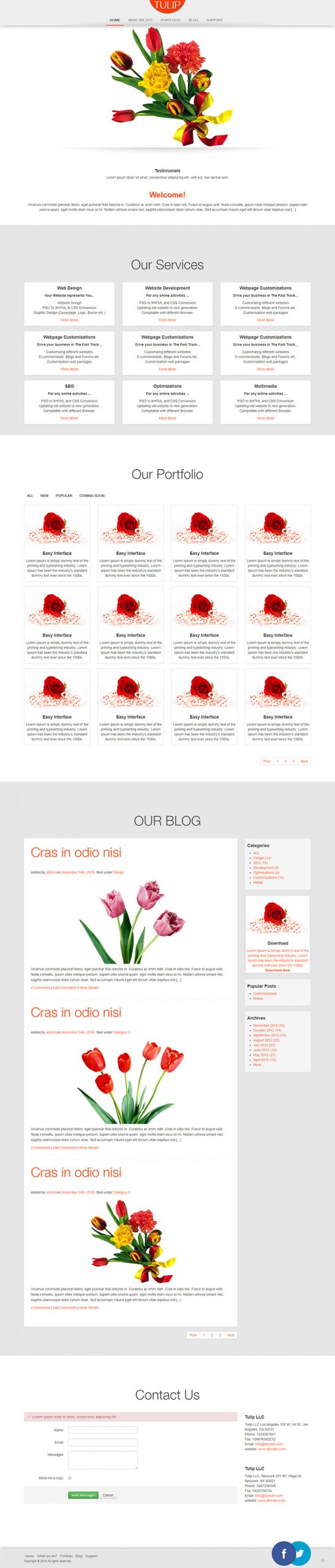Free Tulip Website Template