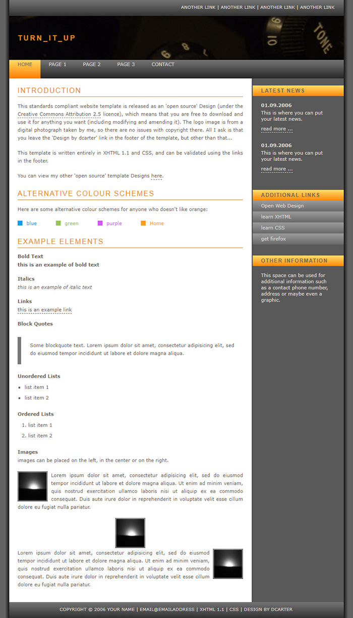 Free Turn It Up Website Template