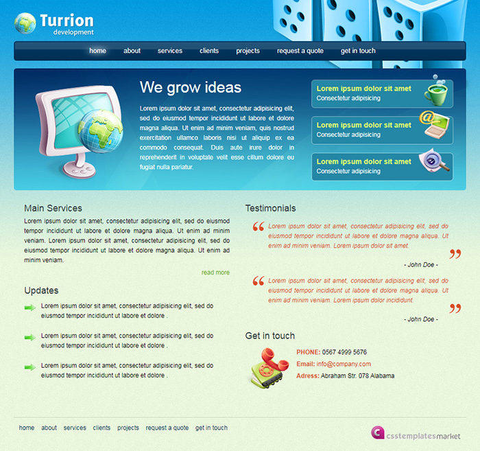 Free Turrion Development Website Template