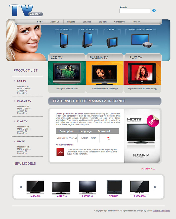 Free TV Archade Website Template