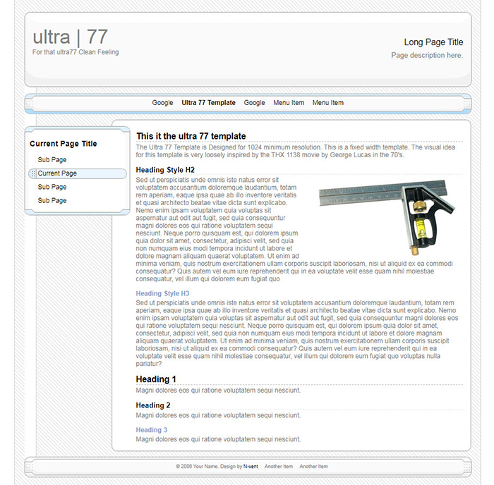 Free Ultra 77 Website Template