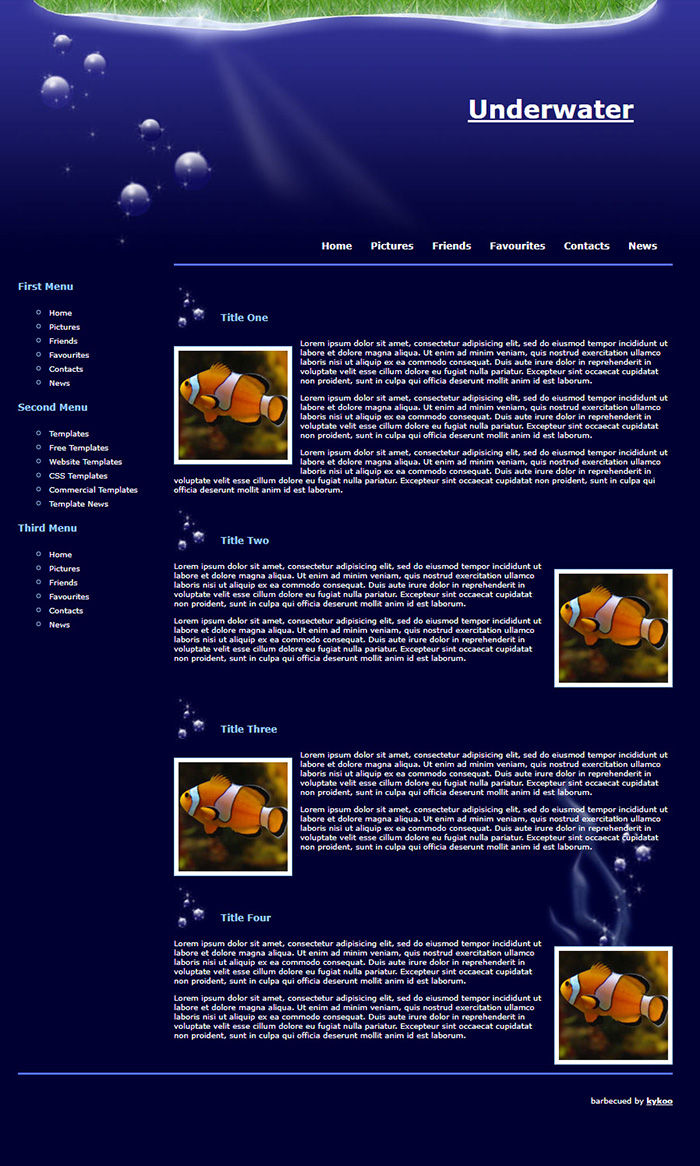 Free Underwater Website Template