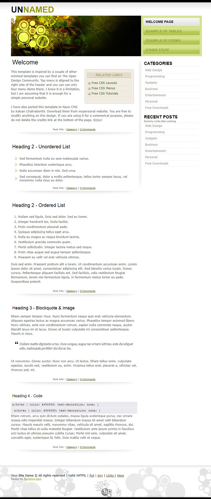 Free Unnamed Website Template