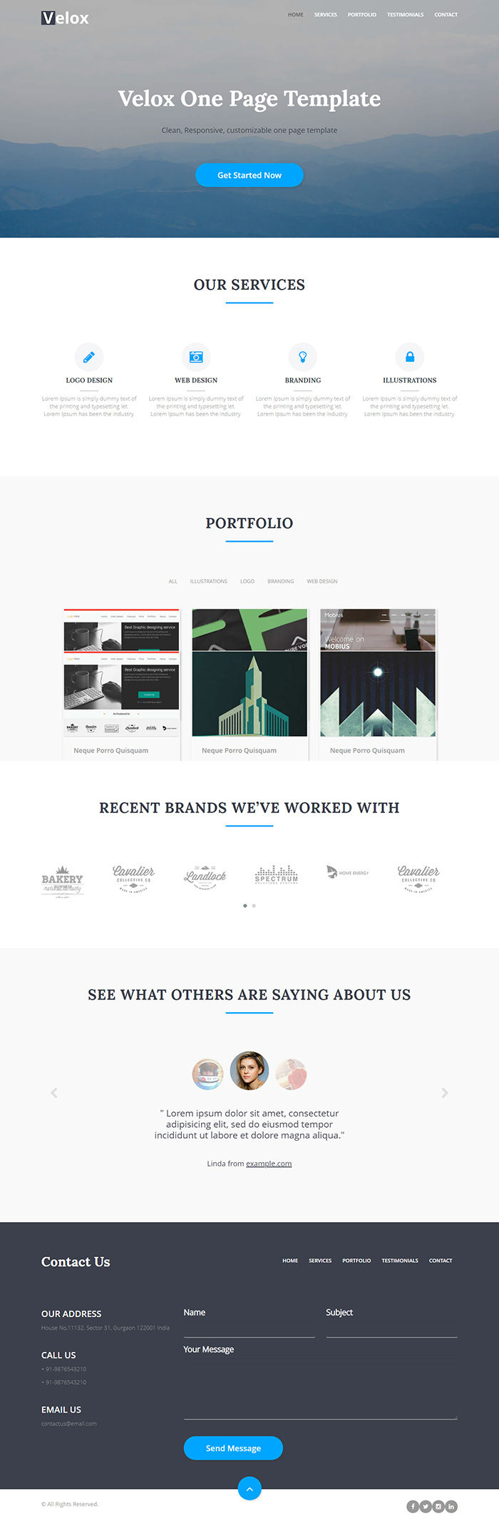 Free Velox Website Template