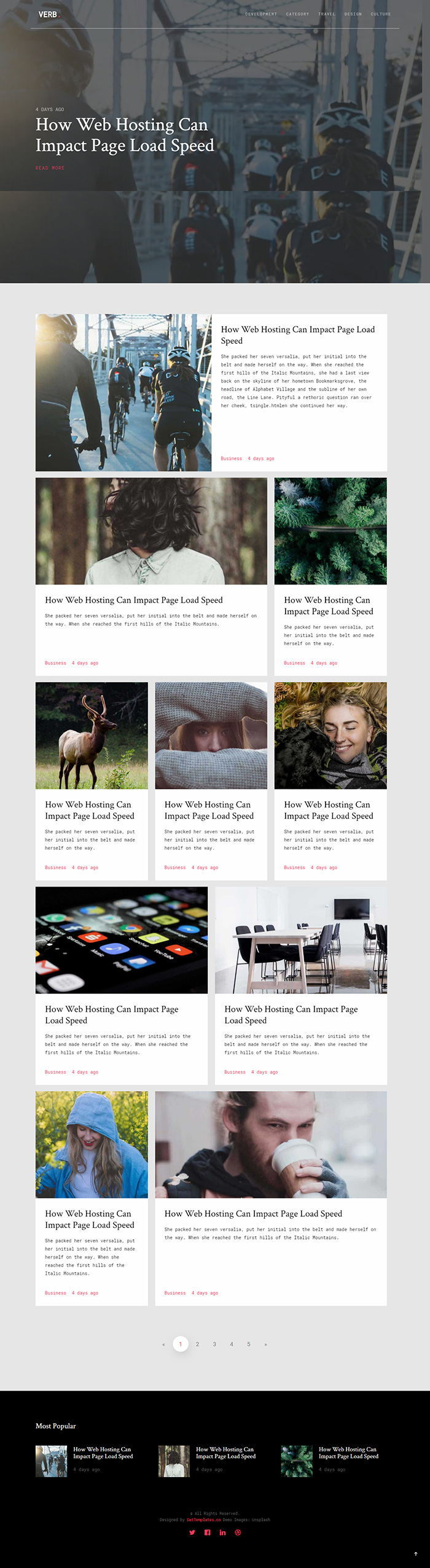 Free Verb Website Template