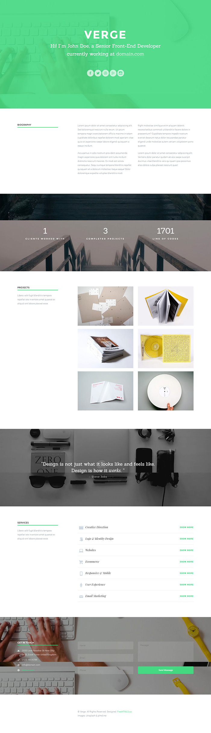 Free Verge Website Template
