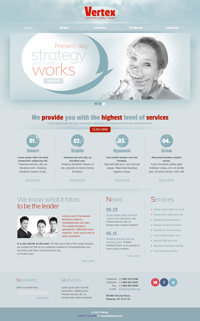 Free Vertex Website Template