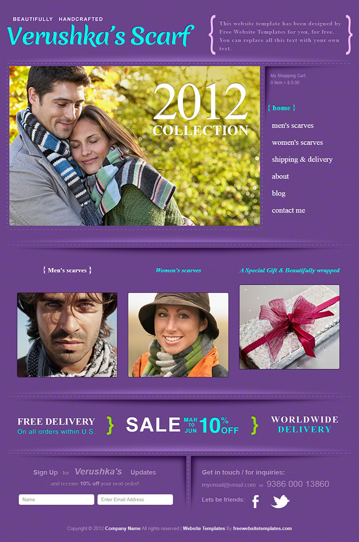 Free Verushkas Scarf Website Template