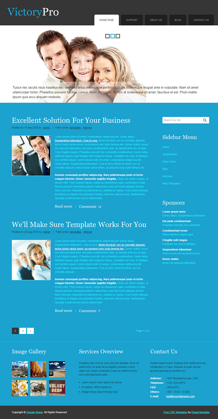 Free VictoryPro Website Template