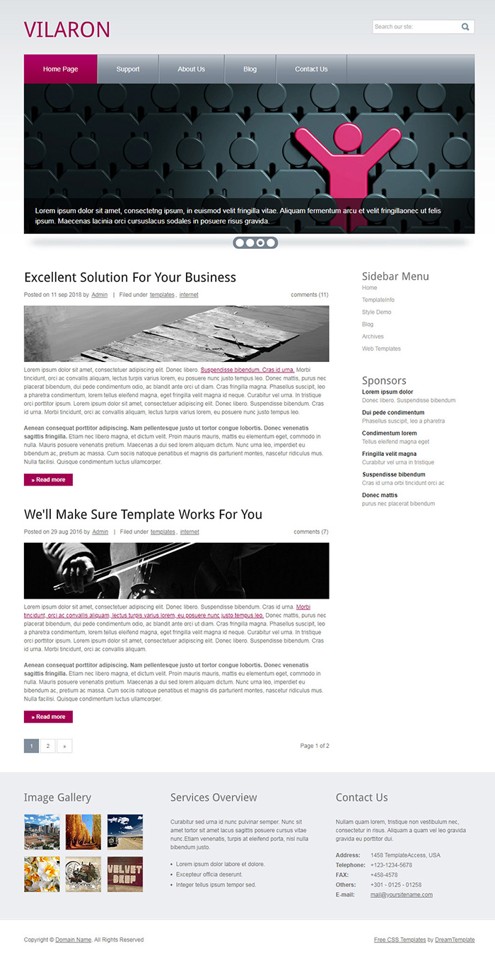 Free Vilaron Website Template