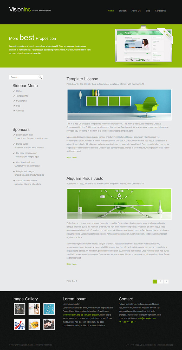 Free Visioninc Website Template