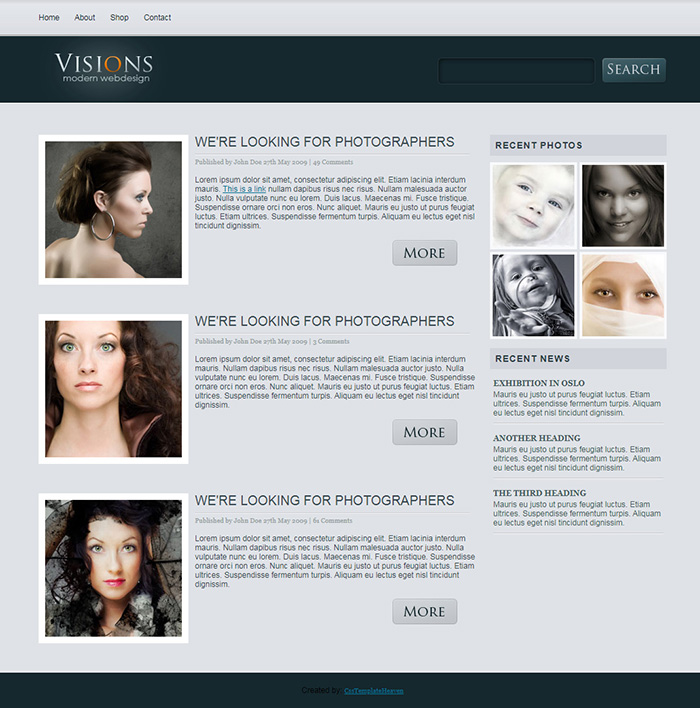 Free Visions Website Template