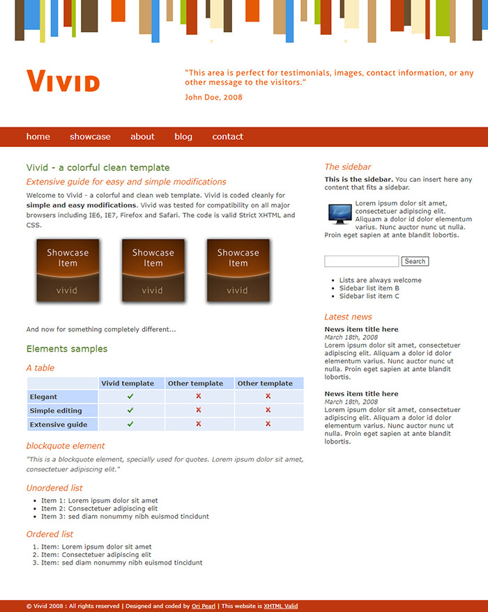 Free Vivid Website Template