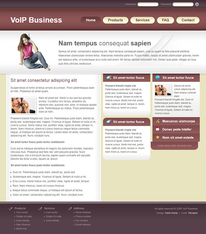 Free VoIP Business Website Template