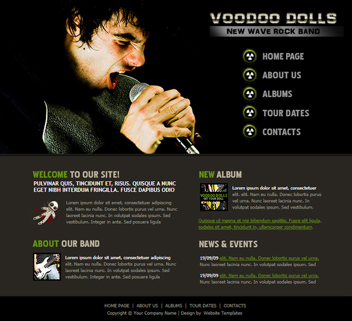 Free VooDoo Dolls Website Template