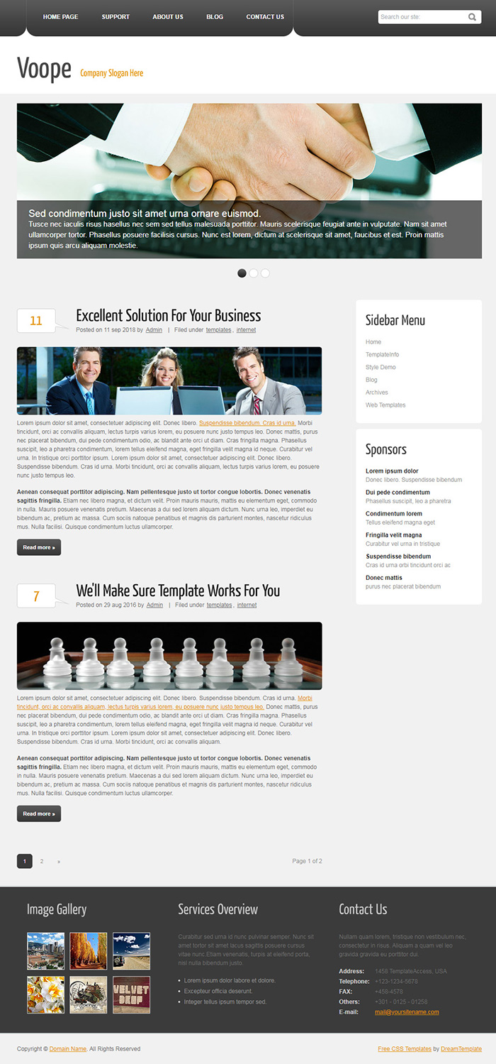 Free Voope Website Template