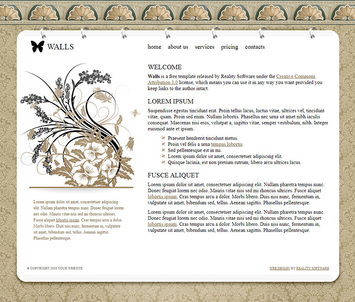 Free Walls Website Template