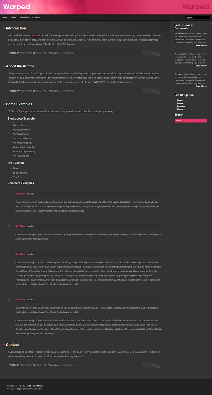Free Warped Website Template