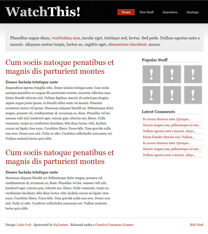 Free WatchThis Website Template