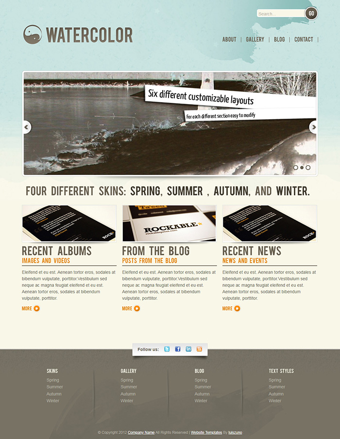 Free Watercolor Website Template